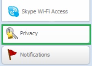Skype Privacy nustatymai